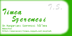 timea szerencsi business card